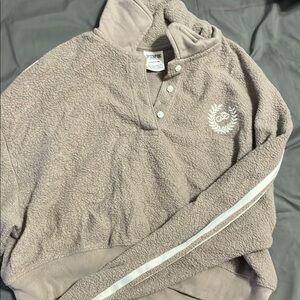 PINK Victoria's Secret Taupe Sherpa Pullover